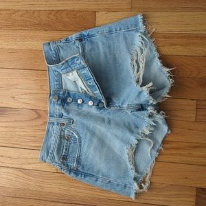 Levi's distressed jean shorts